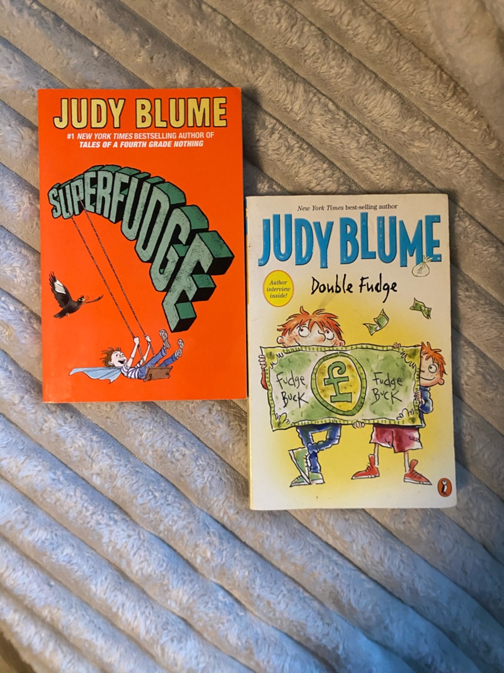 Judy Blume Double Fudge & Superfudge Paperback Book Set - Yellow, Orange